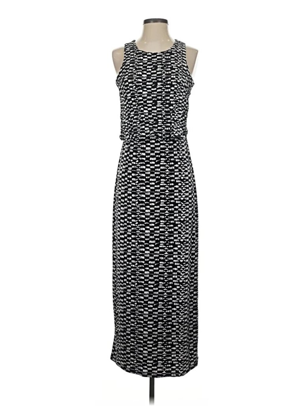 Vince Camuto Blouson Maxi Dress (Black/White) XS